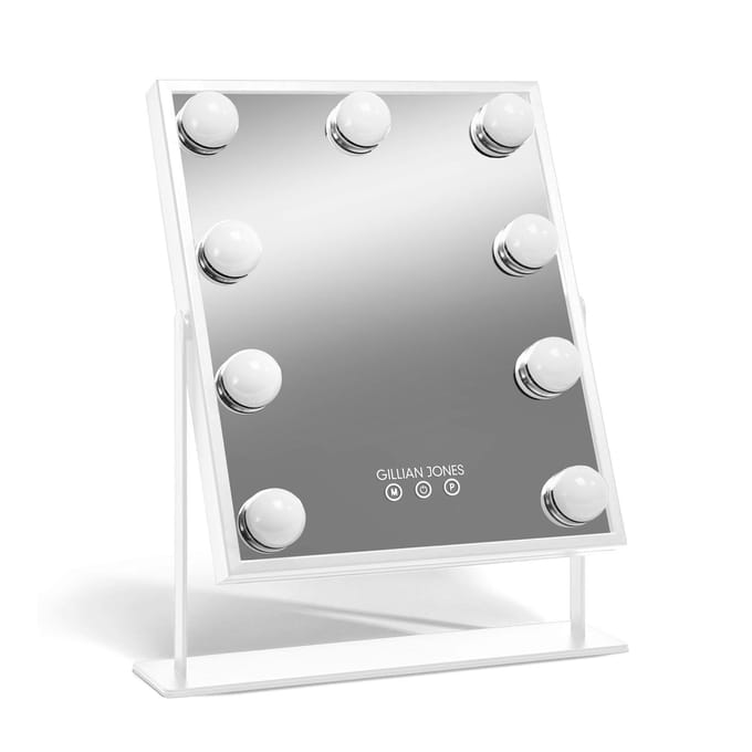 Gillian Jones Makeup Artist Mirror w. 9 strong LED bulb - White