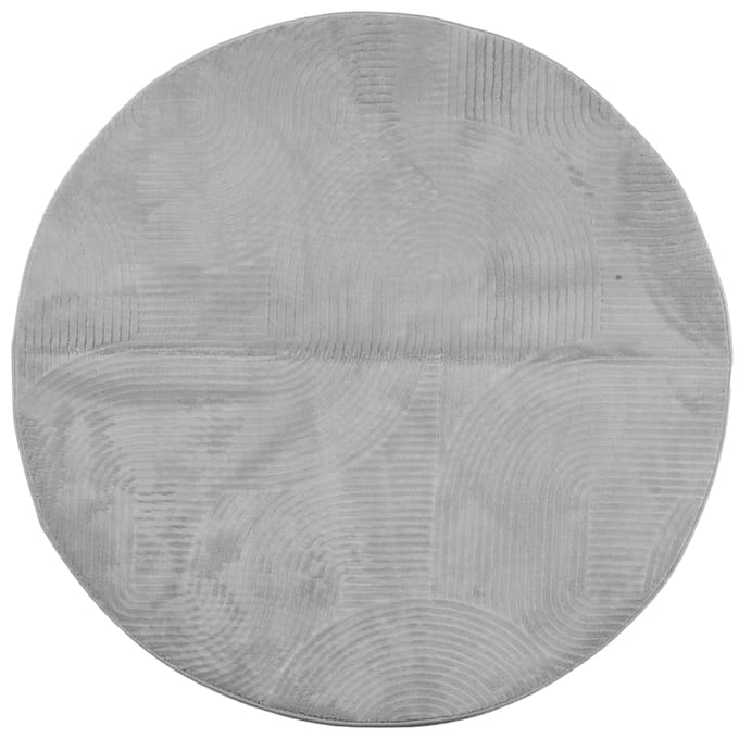 vidaXL - Vloerkleed - IZA - laagpolig - Scandinavisch - Ø - 80 - cm - grijs