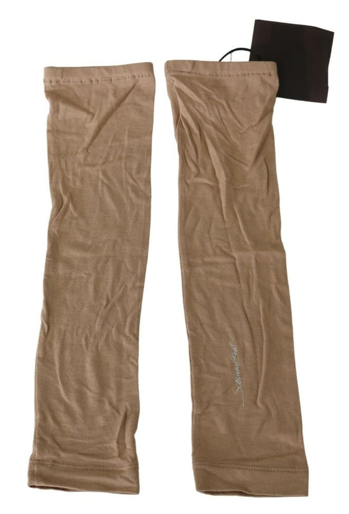 Beige Armwarmers Rekbare Gebreide Materialen