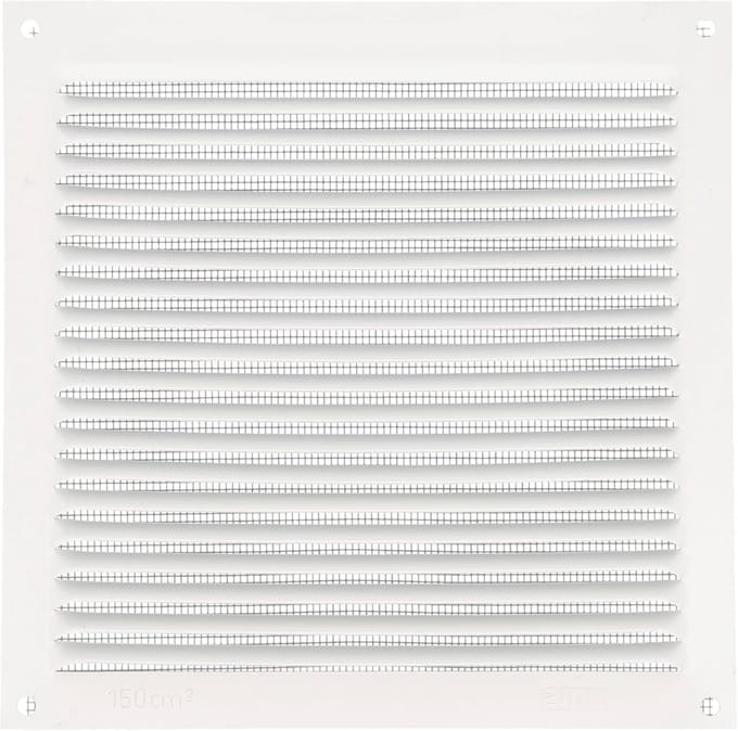 Vierkant Ventilatie Rooster met Muggennet - Aluminium - Wit - 170x170 mm