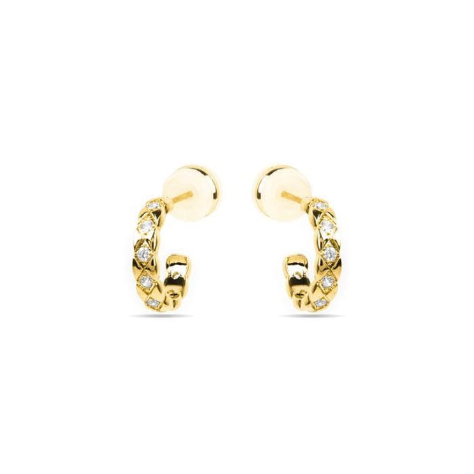 Boucles d'oreilles Luxenter avec zircon brillant en finition or 18k - Efla beige