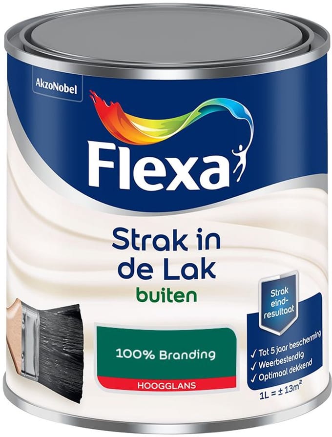 Flexa - Strak In De Lak Buitenlak Hoogglans - 100% Branding - Mengverf - 1 L