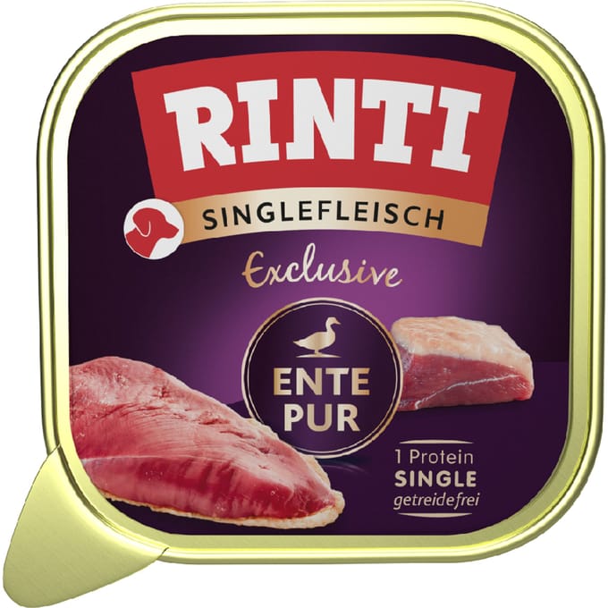 10x150g RINTI Single Meat Exclusief Eend nat hondenvoer