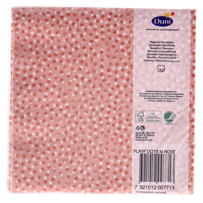 Speelse stippen servetten - 33x33 cm - Mellow Rose