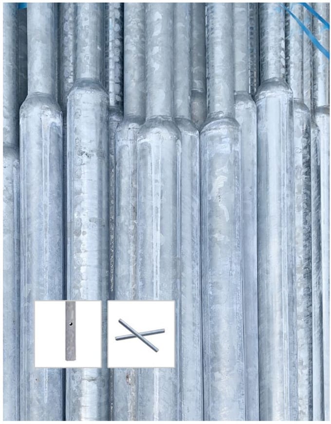 Flespaal - verzinkt staal - inclusief ankers 3000 mm