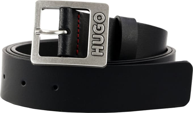 HUGO Riem Gabe Sz35 Leather Belt W80 Black Zwart