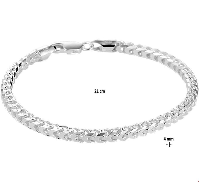 Zilveren Armband gourmet 4 1021144 21 cm