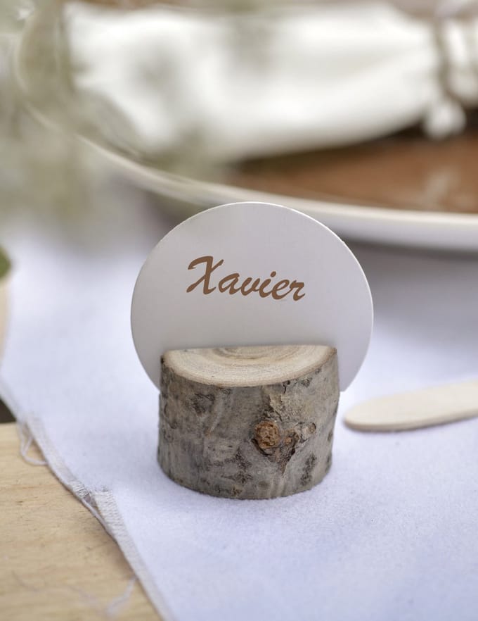 SANTEX - 10 ronde witte kartonnen plaatskaarten 4,7 cm voor bruiloft