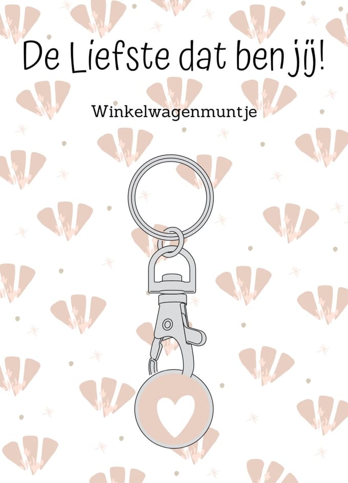 Winkelwagenmuntje - De Liefste Dat Ben Jij! - Sleutelhanger - Cadeauartikel - Gift - Cadeau