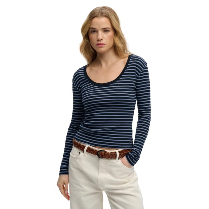 Gestreepte lange mouwen t-shirt voor dames Superdry Ath Ess