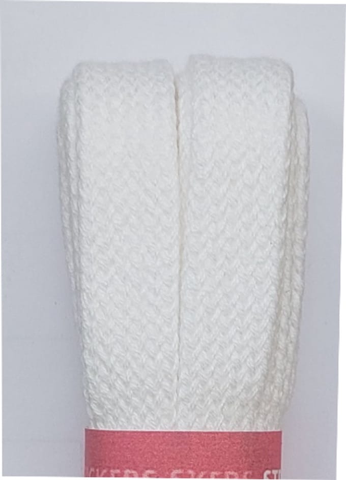 Strickers Veter - Wit - Plat - Extra Breed - Lengte 120 cm - Breedte 11 mm - Schoenveter
