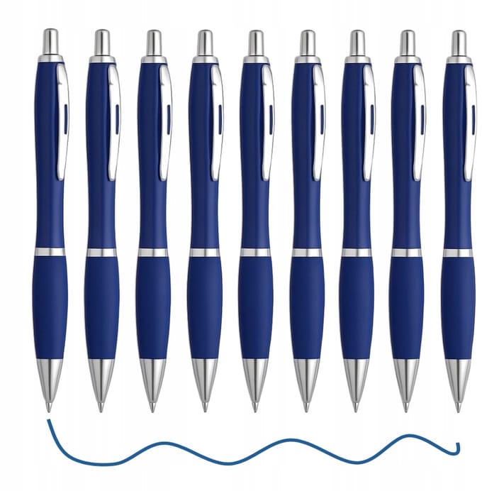10x Blauwe ABS Pen met Zachte Grip - Kantoor & School