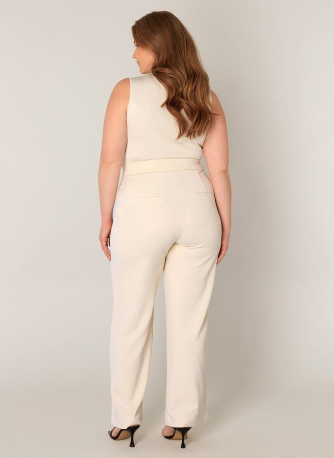 BASE LEVEL CURVY Arah Broek - Light Beige - maat W2(50) / L30