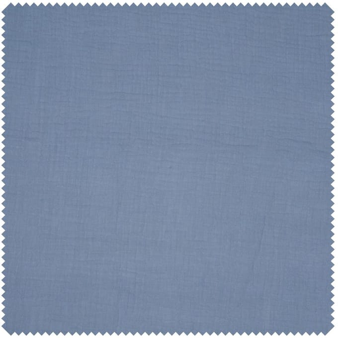 Musselin katoenen stof "Uni" - Baltic-Blauw