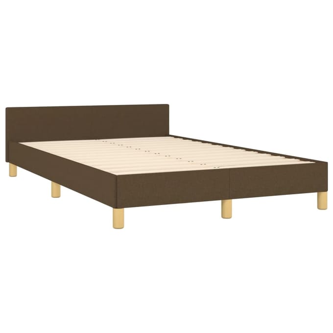 vidaXL - Bedframe - zonder - matras - 120x190 - cm - stof - donkerbruin