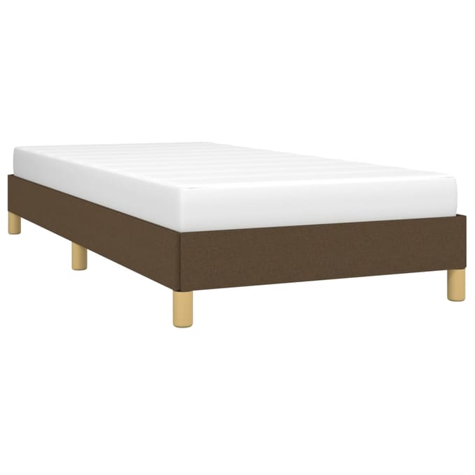 vidaXL - Bedframe - zonder - matras - 90x190 - cm - stof - donkerbruin