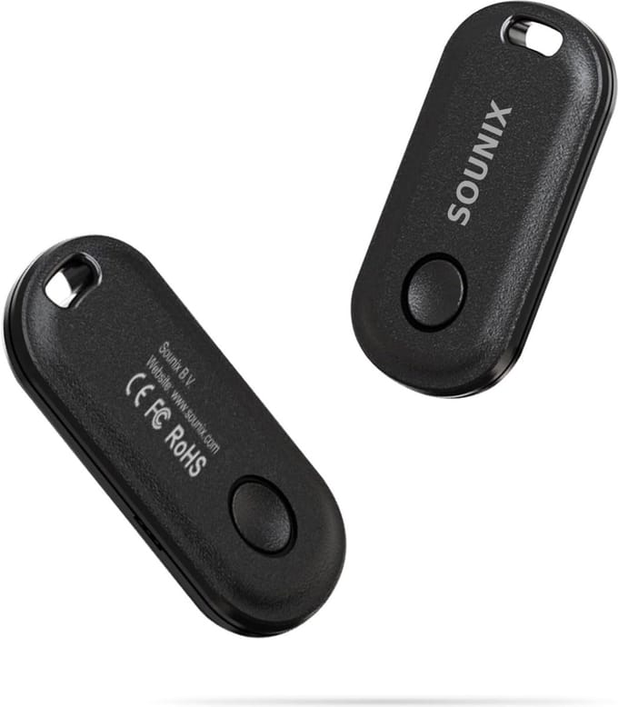 Sounix Smart Tag - Bluetooth Tracker - Zoek mijn app - Geen Abonnement - 1 stuk - Zwart