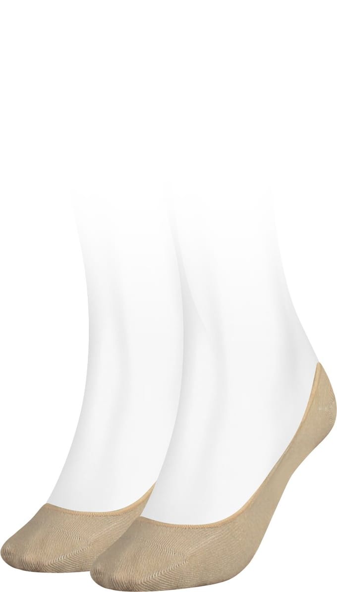 Tommy Hilfiger Footie Invisible (2-pack) - dames onzichtbare sokken - beige