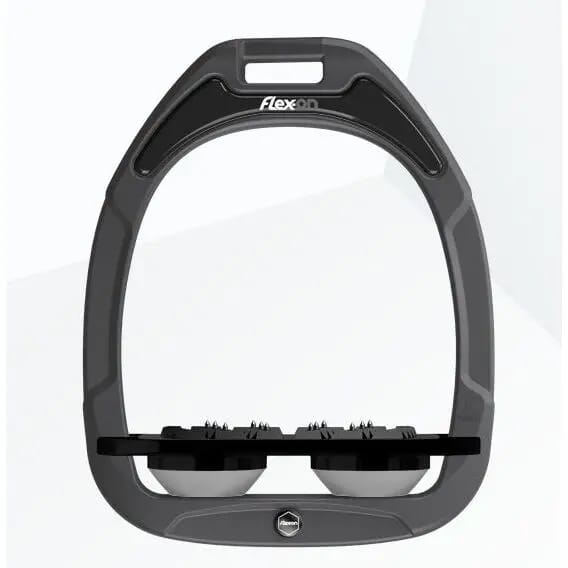 Platte Ultra Grip stijgbeugels antraciet/zwart/grijs Flex-On Green Composite