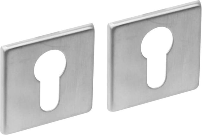 Intersteel Rozet met profielcilindergat vierkant plat rvs geborsteld