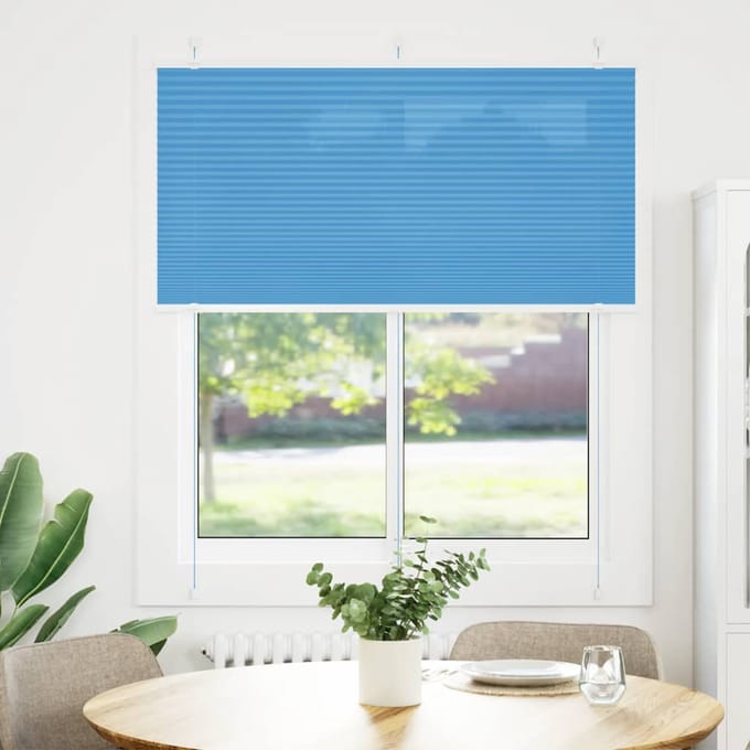 vidaXL - Plissé - rolgordijn - 120x150cm - stofbreedte - 119,4cm - polyester - blauw