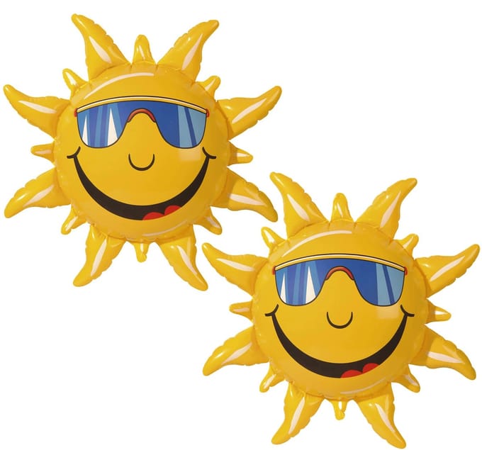 Widmann Opblaasbare zon - 5x - 60 cm - Hawaii/Tropisch thema - feest decoratie