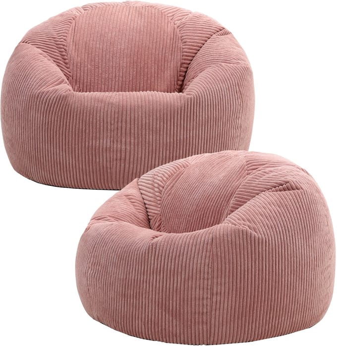 icon - Kingston Zitzak Fauteuil - Set van 2 - Ribfluweel - Oud roze