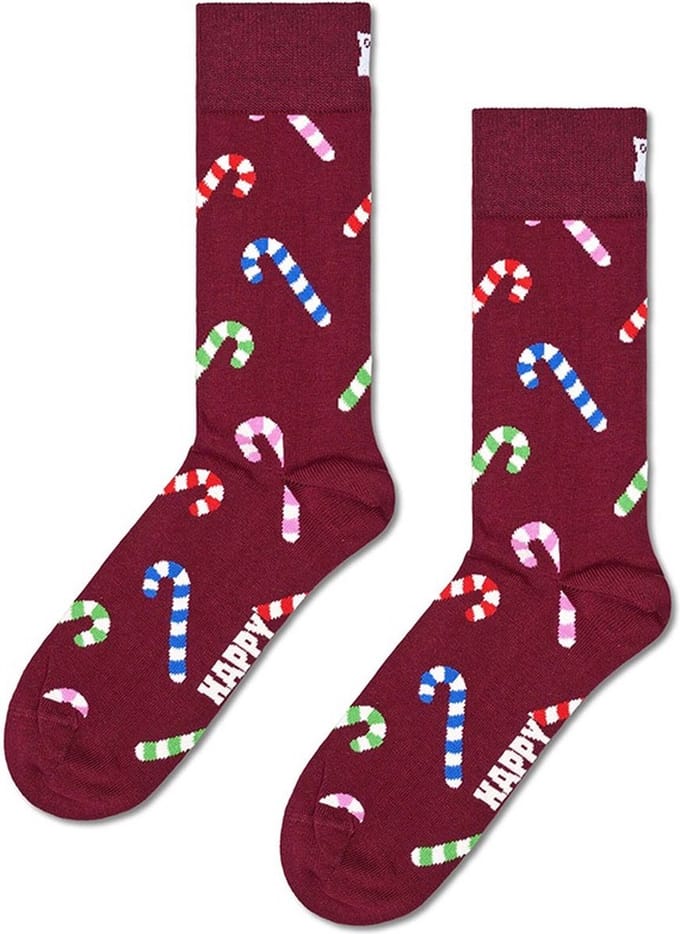 Happy Socks unisex sokken candy cane paars