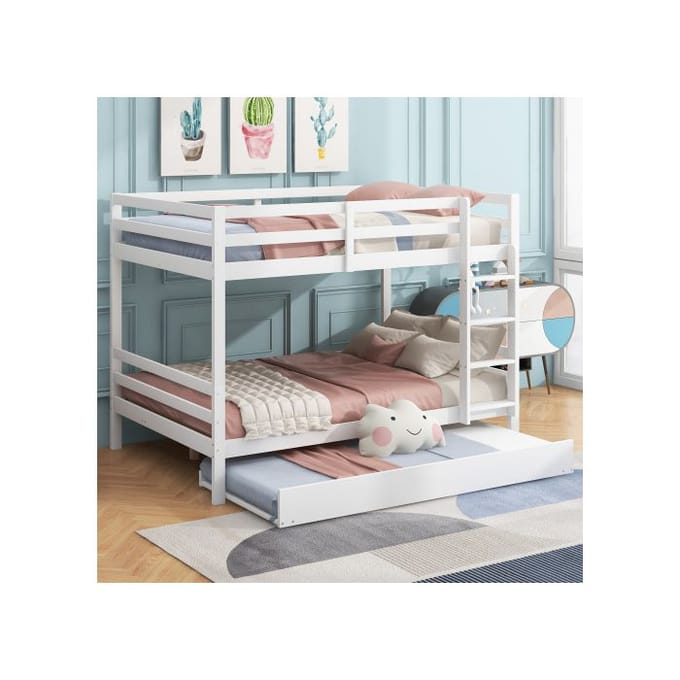 Stapelbedden - MUVOE - 140x200cm - Wit - Slaapbank - Robuuste constructie wit