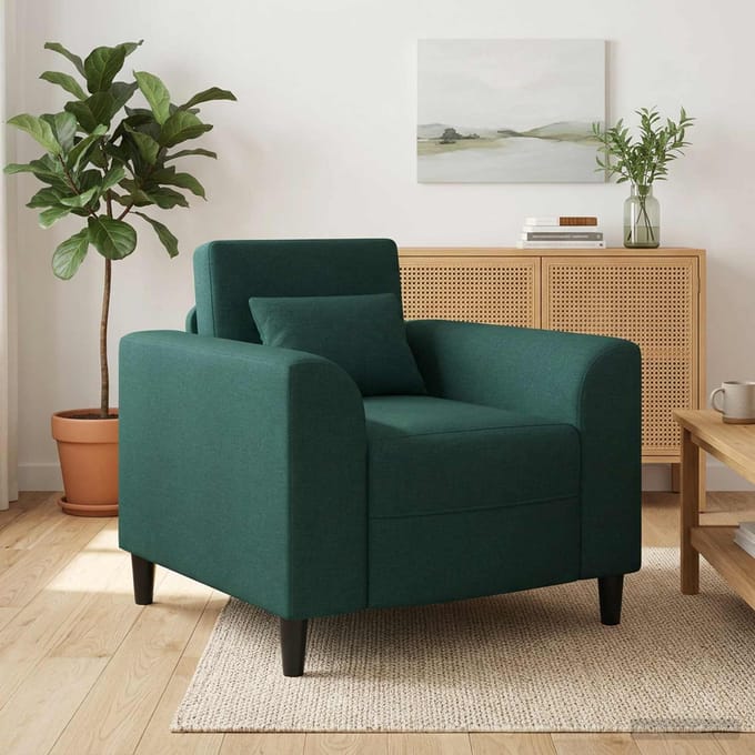 vidaXL - Fauteuil - Donkergroen - Stof