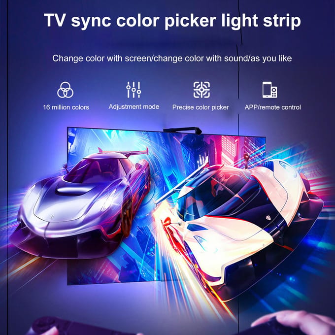 TV Gesynchroniseerde Kleur Ophalende Lichtstrip RGB Phantom LED Omgevingslicht Mobiele APP/Afstandsbediening EU 3.8M