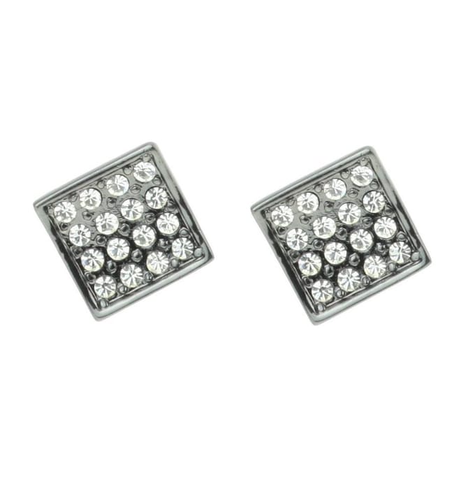 Behave - Oorbel steker vierkant strass elegant sparkle - dagelijks chic