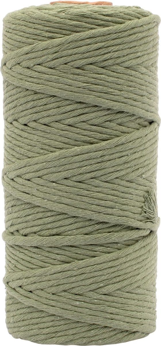 Vaessen Creative Macrame Touw - Olijfgroen - 3mmx100m