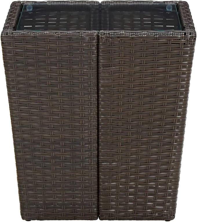 Buitentafel - Terrastafel Bistro - Buiten Zitten - Gehard Glas - 41x41x44cm - Bruin