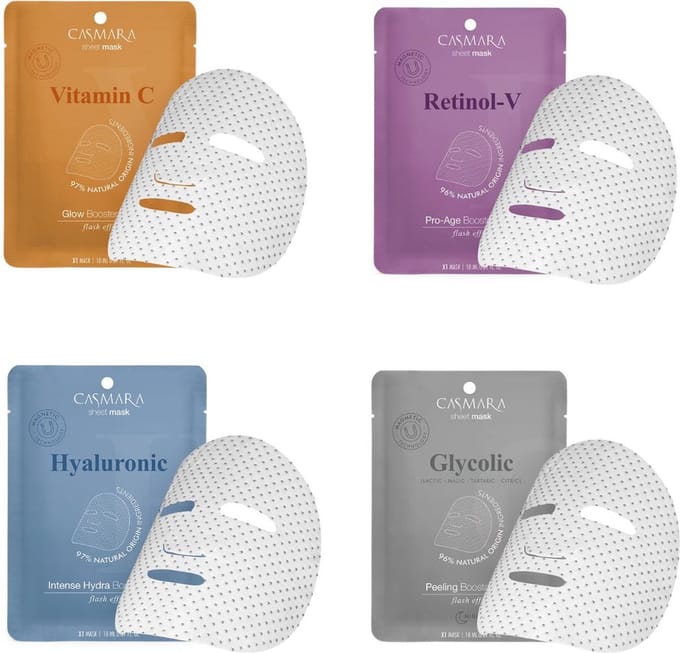 Casmara Vliesmasker 4x hyaluronic, Glycolic, Retinol & Vitamine C