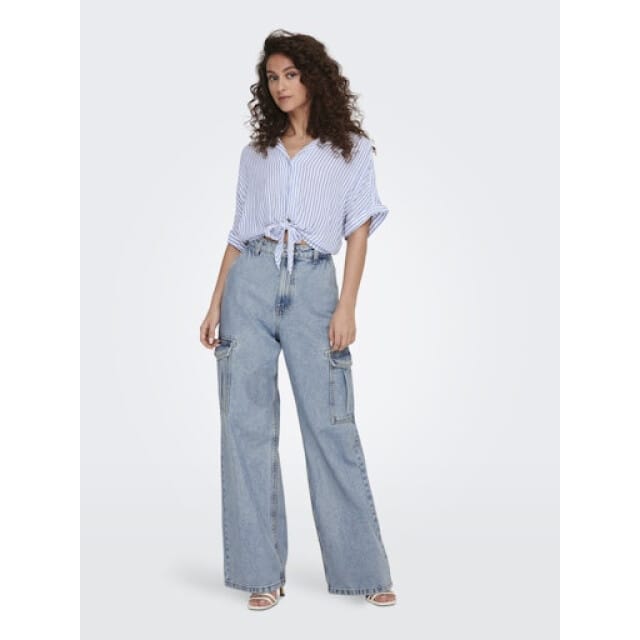 regular fit overhemdblouse van pure viscose model 'PAULA'