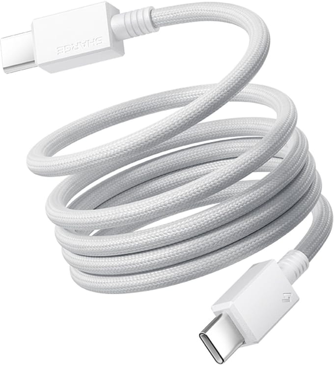 SHARGE MagLoop - 240W Snellaadkabel - Gevlochten magnetische kabel - USB C-C - White - 1m