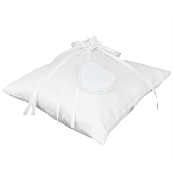 Witte Ringkussen Camellia Hartvorm Ringkussen Bruiloft Benodigdheden voor Feest Bruiloft white