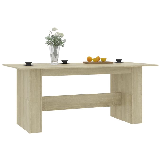vidaXL - Eettafel - 180x90x76 - cm - bewerkt - hout - sonoma - eikenkleurig