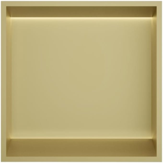 Hotbath &More Inbouwnis - 30 x 30 x 10 cm - met LED-verlichting - Geborsteld Messing PVD