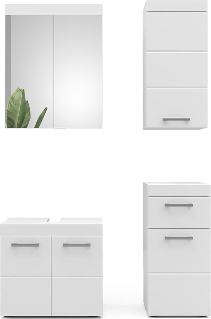 Vicco Badkamermeubel set Luna, Wit, 4-delig