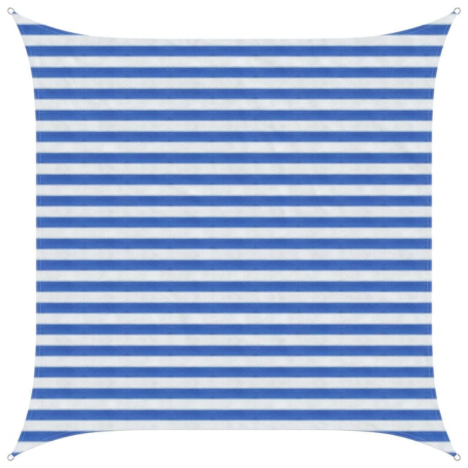 vidaXL - Zonneschaduwzeil - Vierkant - 2,5 - x - 2,5 - m - HDPE - Blauw - en - Wit