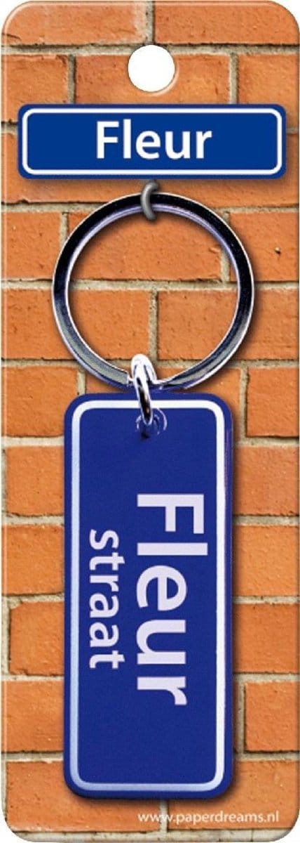 Paper Dreams Sleutelhanger Straatnaam Fleur 9 Cm Staal Blauw