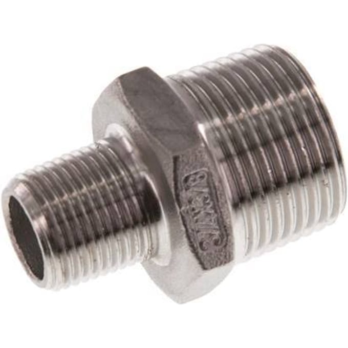 R 3/4'' x R 3/8'' RVS Borstnippel 16 Bar