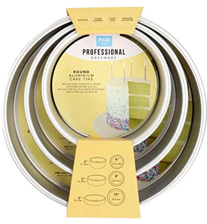Ronde cakevormen set van 3 - 15.2, 20.3 en 25.5 cm diep 5 cm