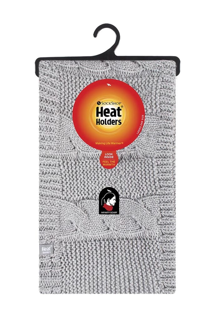 Heat Holders dames kabel thermo oneindigheidssjaal - Lichtgrijs