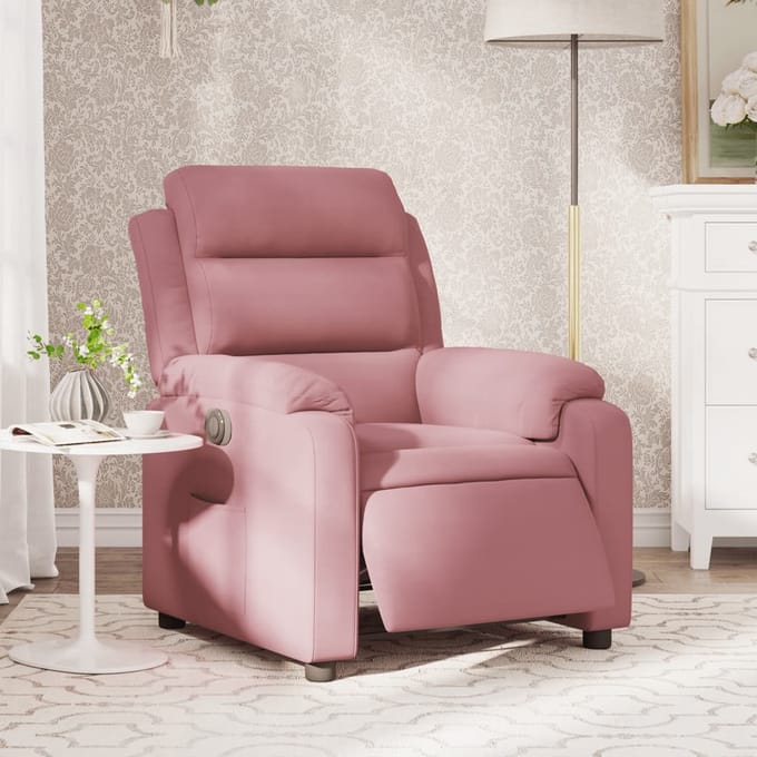 vidaXL - Fauteuil - elektrisch - fluweel - roze