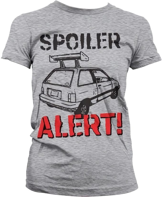 Hybris Spoiler Alert Girly T-shirt voor dames, heathergrijs