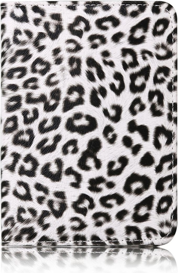DW4Trading Paspoort Hoesje Luipaard Wit - Reisdocument - 10x14 cm - Panter