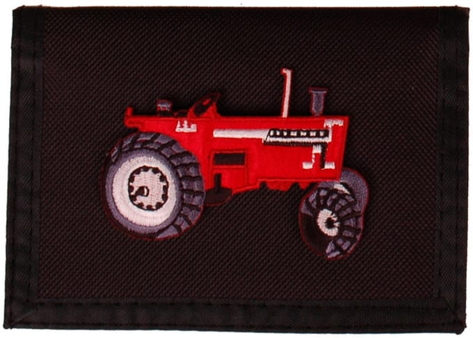 Portemonnee zwart 14x10cm - Trekker Tractor Rood - 7,5x4cm